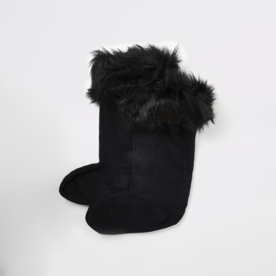 hunter faux fur boots
