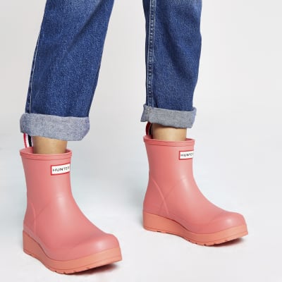 short pink hunter boots