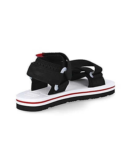 360 degree animation of product Hunter Originals black velcro strappy sandals frame-12