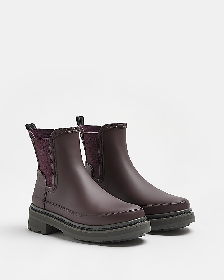 Hunter red chelsea boots