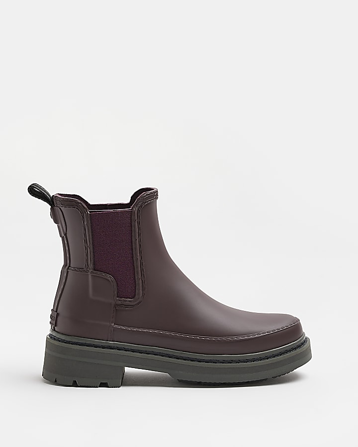 Hunter red chelsea boots