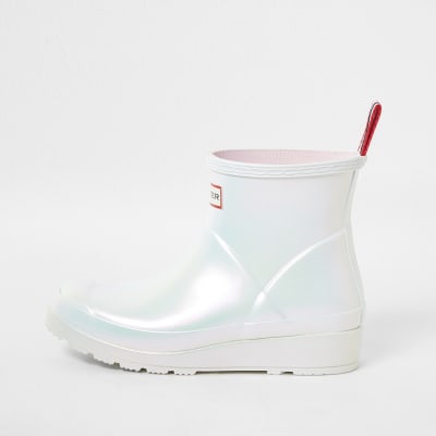 white hunter wellies