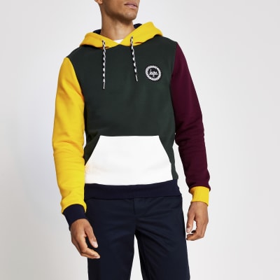 block colour hoodie mens