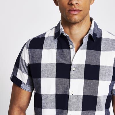 white and black check shirt new look