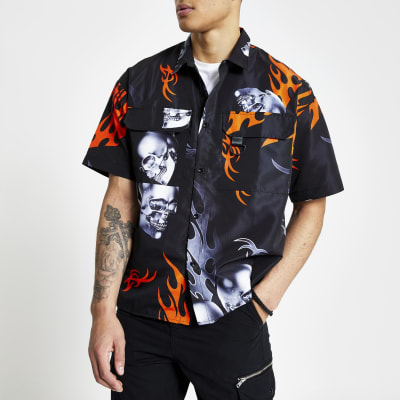 flame print shirt