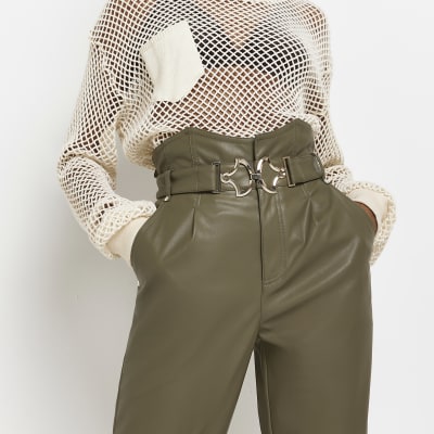 Belted on sale paperbag trousers