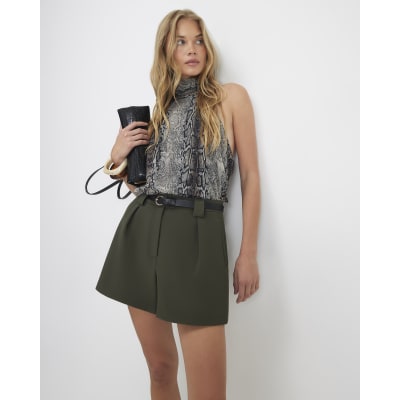 Belted Structured Shorts