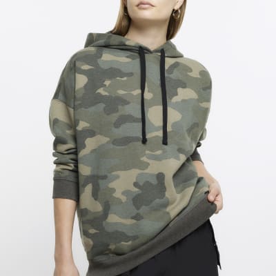 Khaki camouflage hoodie | River Island