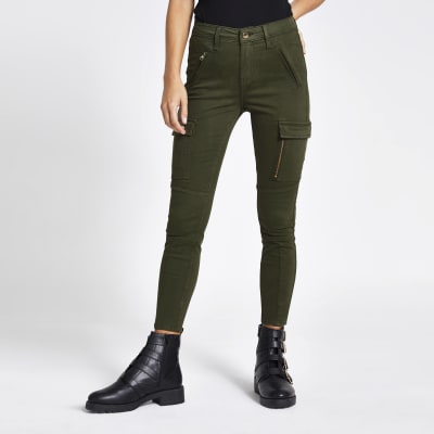 khaki cargo skinny jeans