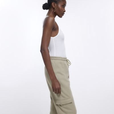 khaki cargo joggers