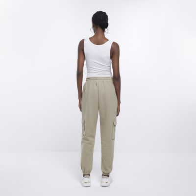 khaki cargo joggers