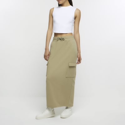 Long khaki skirts clearance 5x