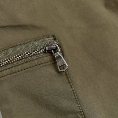 Khaki Cargo Zip Pocket Trousers River Island