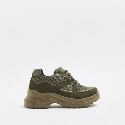 khaki chunky trainers