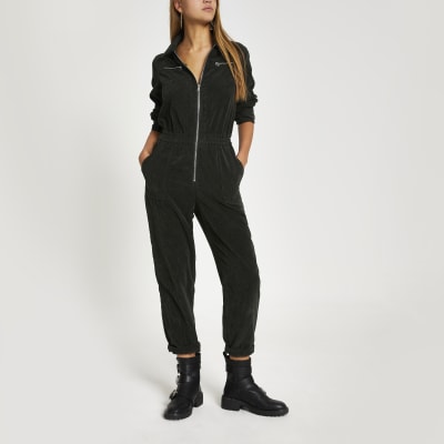 khaki boiler suit river island