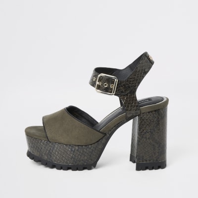 river island black platform sandals