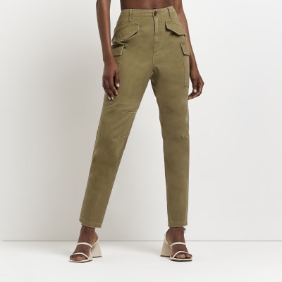 khaki denim trousers