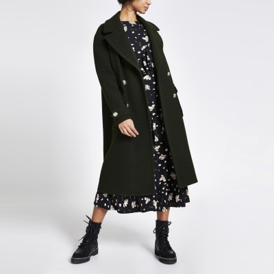 khaki double breasted coat