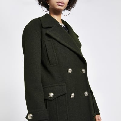 river island double breasted coat