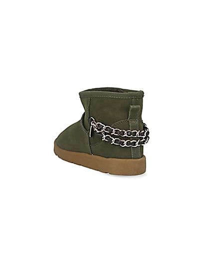 360 degree animation of product Khaki faux fur lined boots frame-7