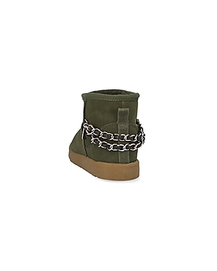 360 degree animation of product Khaki faux fur lined boots frame-8