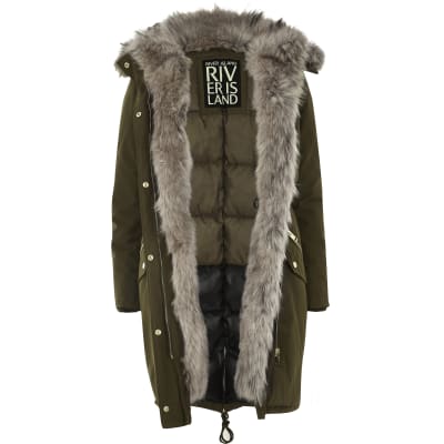 river island fur hoodie