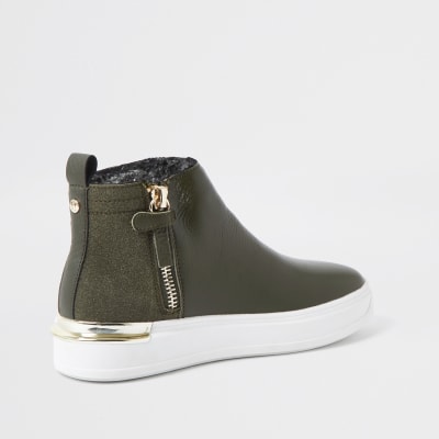 Khaki high top RI trainers