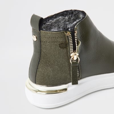 Khaki high top RI trainers