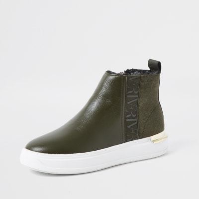 Khaki high top RI trainers