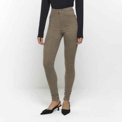 Tall Classic High Waist Skinny Jeans - Khaki