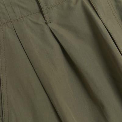 Khaki High Waisted Tapered Trousers River Island