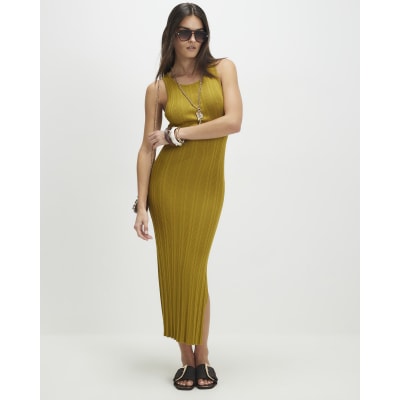 knit tank midi dress Margot Organic Cotton Mesh Knit Tank Midi Dress