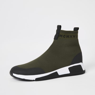 high top knitted trainers