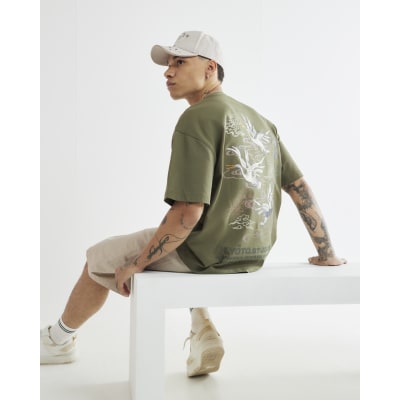 Khaki Kyoto Studios Crane T-Shirt