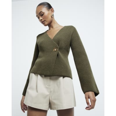 Long sleeve button sweater sales