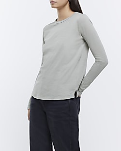 Khaki long sleeve t-shirt