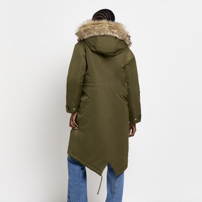 river island longline parka