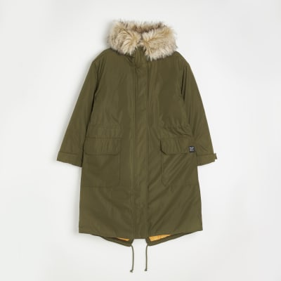 river island longline parka