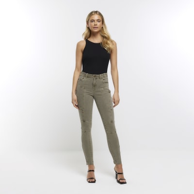 Kensie Jeans Mid-rise jeans, Mint green color, Real