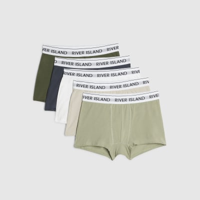Khaki Multicolour Tipped Pack Of 5 Trunks