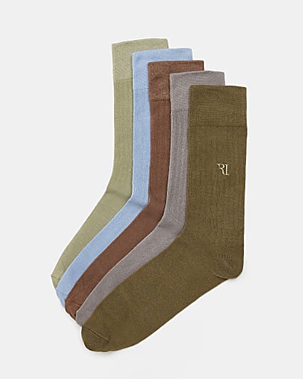 Khaki multipack Ri Socks