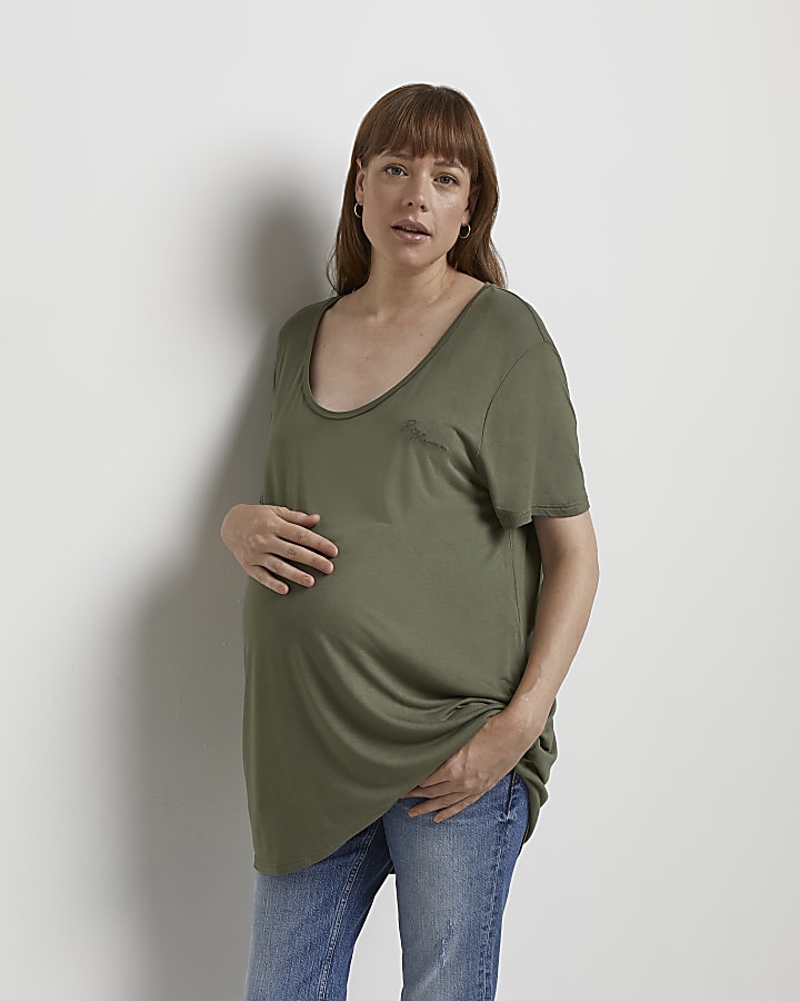 Khaki nursing maternity t-shirt multipack