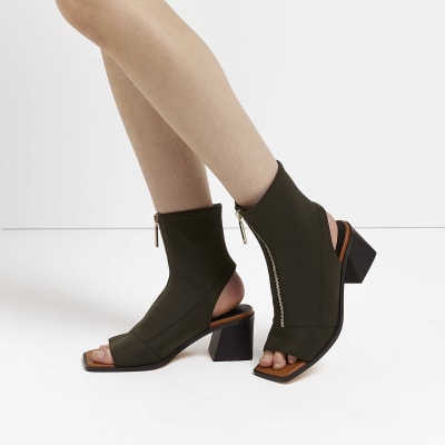 Toeless sales ankle boots