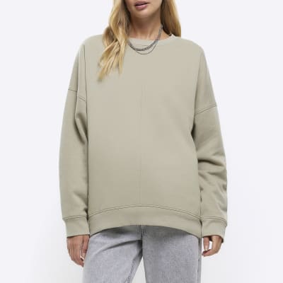 Khaki oversized sweatshirt | River Island