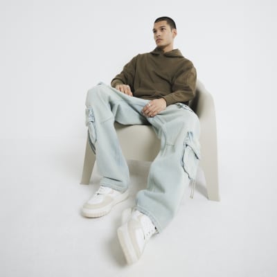 Khaki Oversized Washed Hoodie