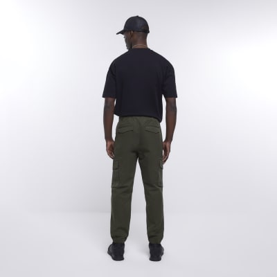 Khaki regular fit cargo joggers River Island