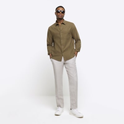 Regular Fit Linen-blend Pants