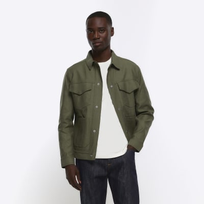 River island green denim jacket sale