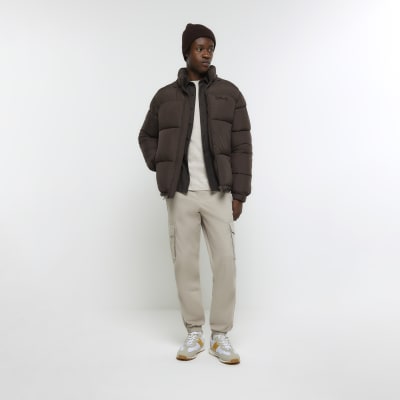 Khaki regular fit twill long sleeve shirt