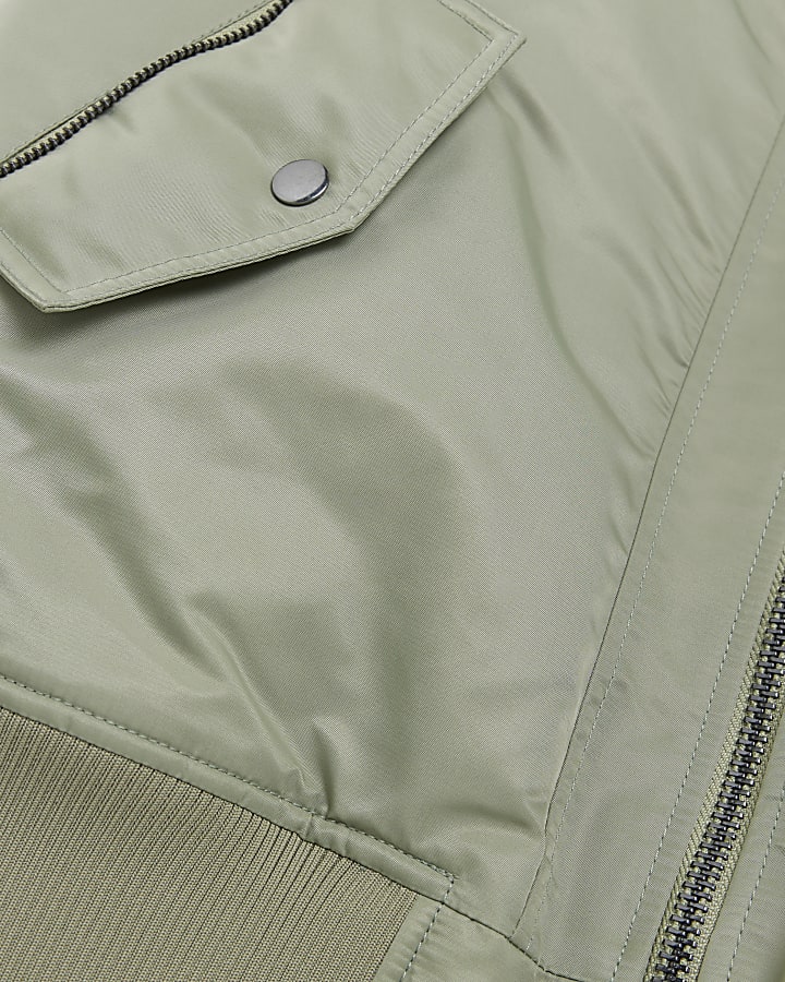 Khaki regular fit zip up MA1 bomber jacket
